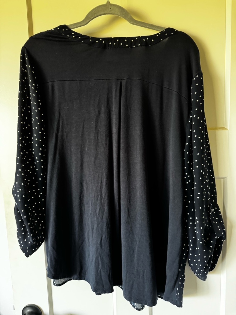 Fortune+Fey Black Polka Dot V-Neck Blouse - Picture 3 of 3